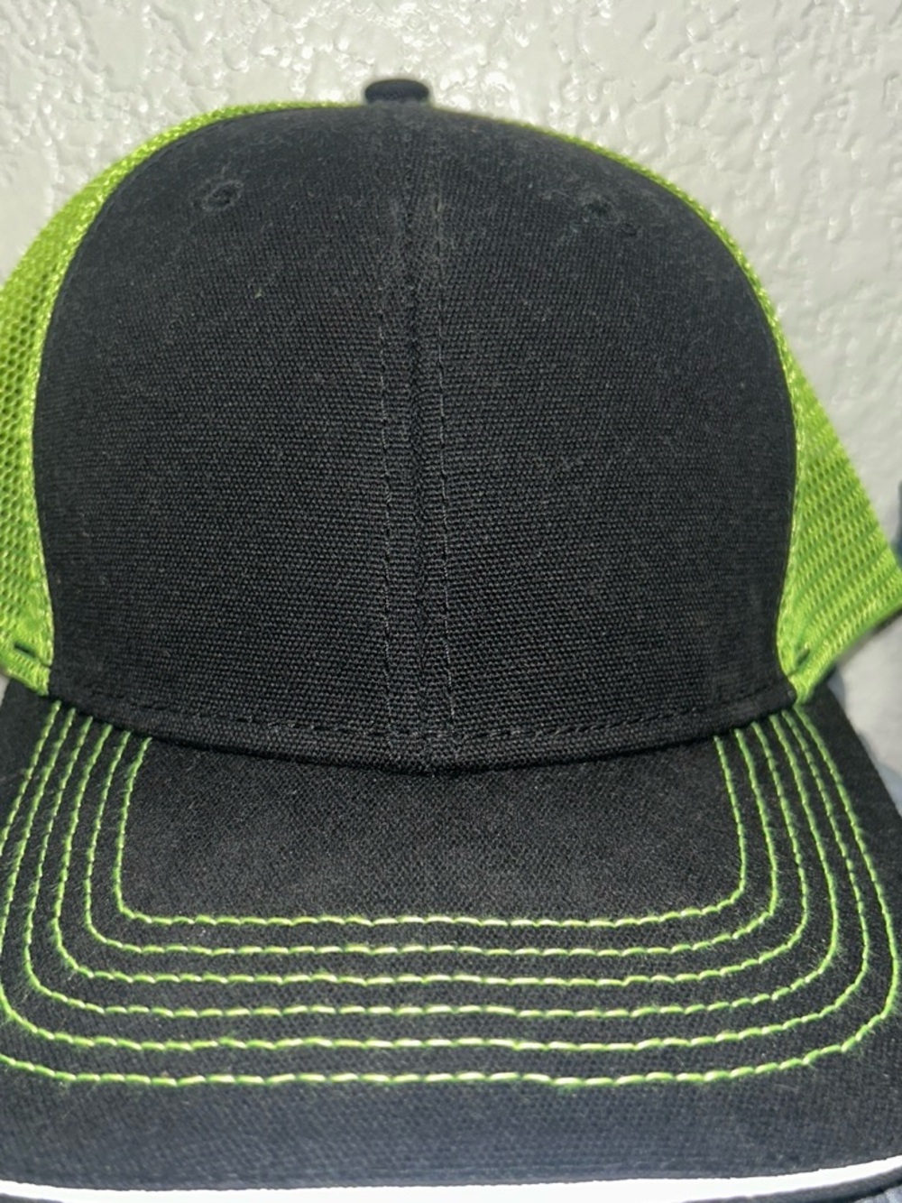 Black and Neon Green Trucker Hat - Men Accessories